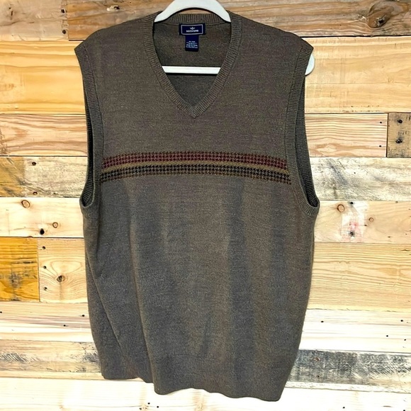 Dockers size XL brown v-neck acrylic sweater vest - Picture 1 of 6